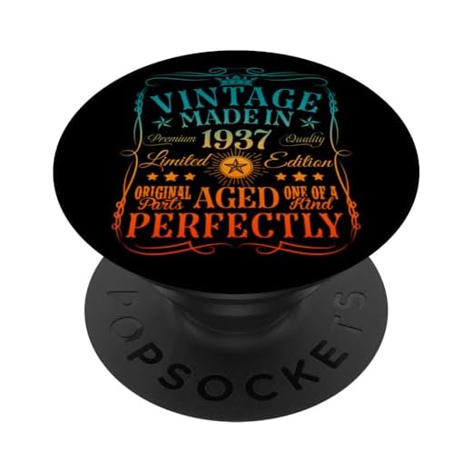 Decoraciones vintage de 87 cumpleaños vintage de 1937 87 cumpleaños PopSockets PopGrip Intercambiable