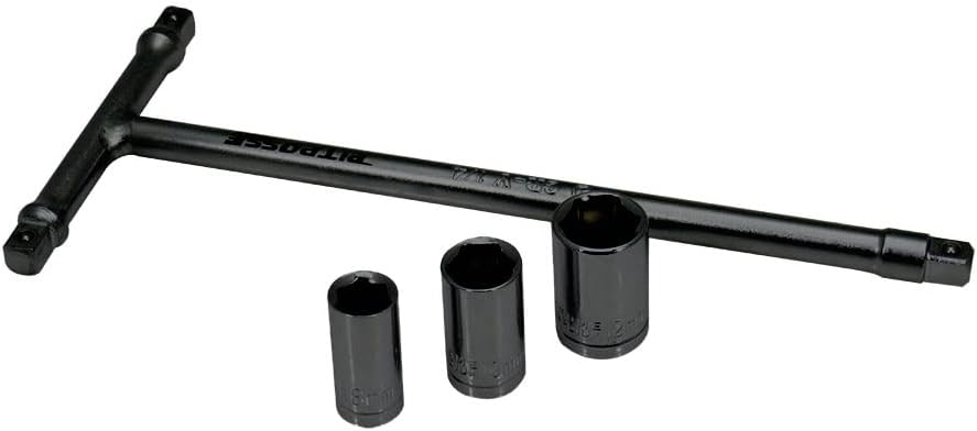 Pit Posse PP2587 3-Way T-Handle Wrench Removable 8mm 10mm 12mm Sockets