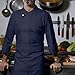 Chef Coat Lightweight Chef Jackets Camisa para Chef Hombre Lightweight Unisex Long Sleeve Outfit with Pocket for Work Bakery Cleaning
