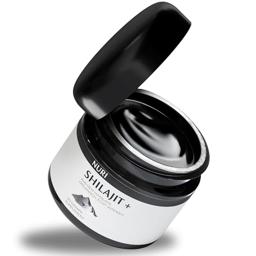 NURI Resina original Shilajit – 50 g de resina pura orgánica del Himalaya – 100 porciones – 89% ácido fúlvico – Vegano, probado en laboratorio y fabricado en Alemania