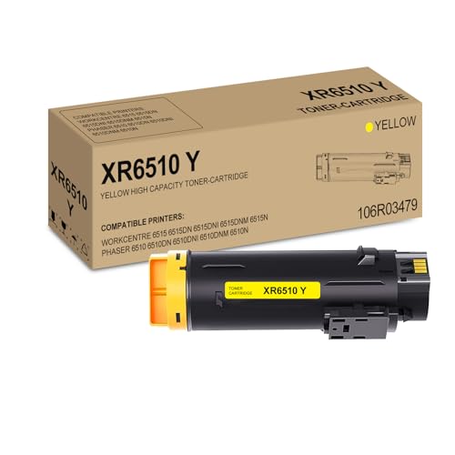 Phaser 6510 / Workcentre 6515 Yellow High Capacity Toner-Cartridge Compatible for Xerox 106R03479 for Xerox WorkCentre 6515DN 6515DNI 6515DNM 6515N, Phaser 6510DN 6510DNI 6510DNM 6510N Printer, 1 Pack