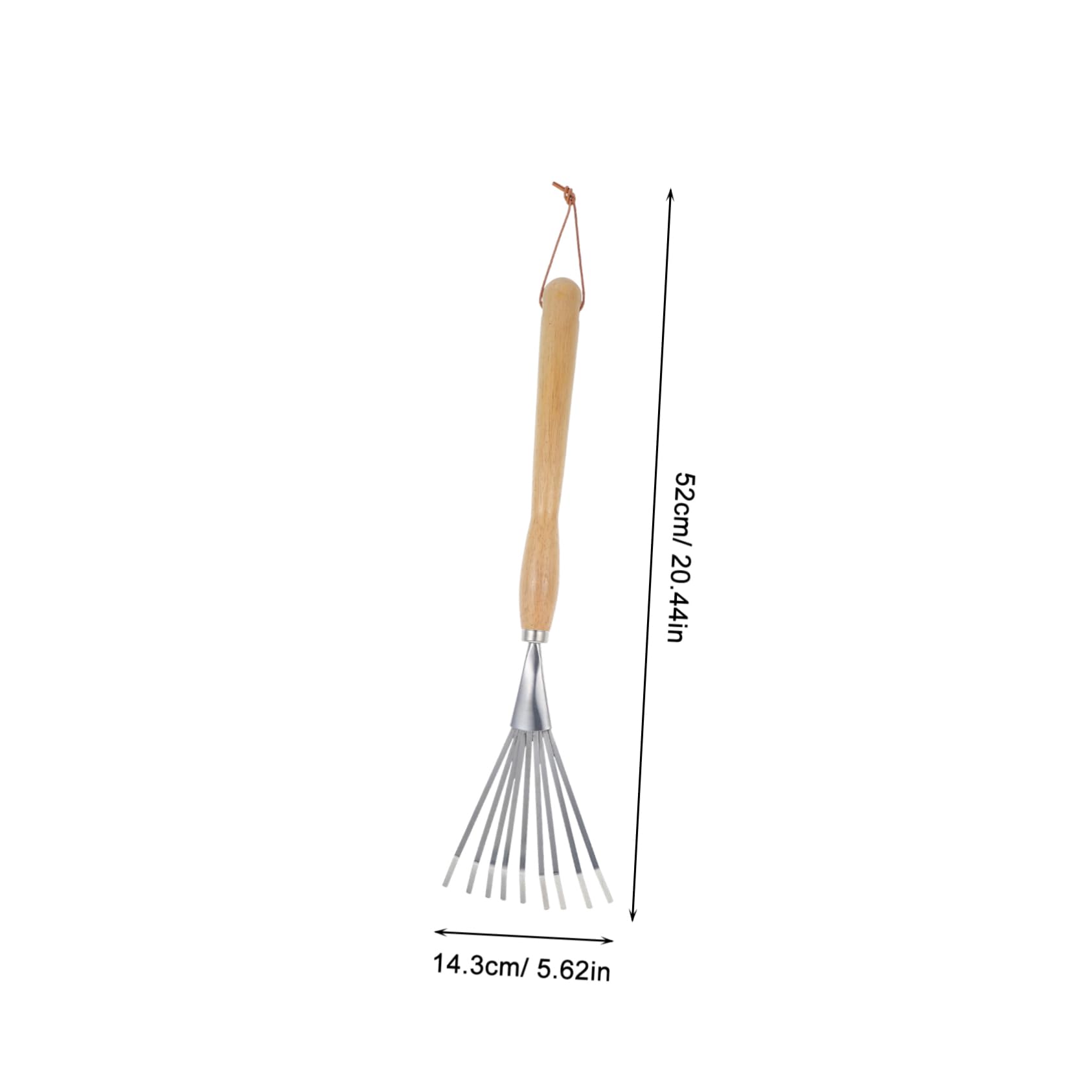 TOYANDONA Rastrillo de Nueve Dientes con Mango Rastrillo de Jardín para Césped Herramienta de Jardín Huerto Material Resistente para Esparcir Tierra
