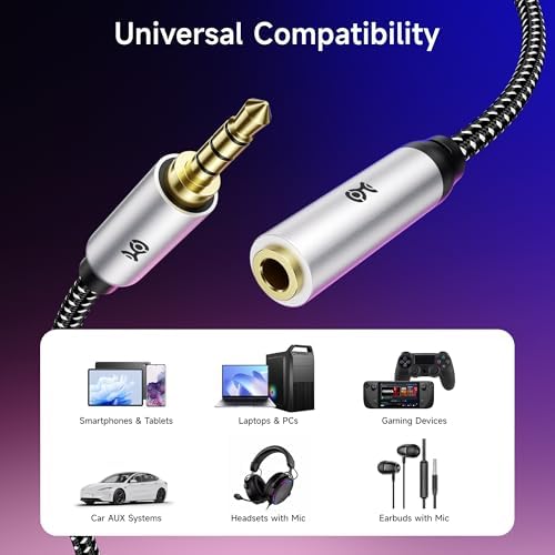 Cable Matters 2-Pack Headset Extension Cable, 3.5mm TRRS, 3ft - 4