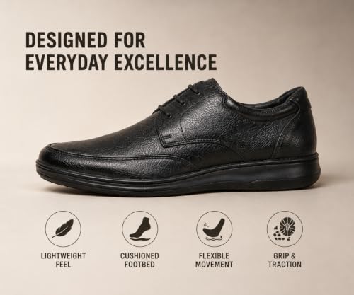Image of Kraasa Steel Formal Shoes for Men | Vegan Leather Lace-Up Office Shoes