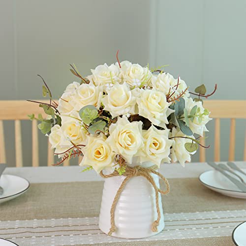 Yiliyajia RBW-1 Table Centerpieces Dinning Fake Flowers In Vase Ceramics,Artificial Flowers,Halloween Faux Silk Rose Arrangements Bouquets Kitchen Room thumb #4