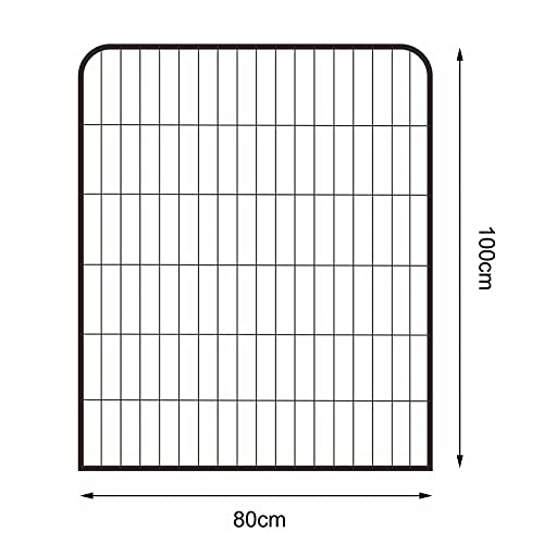 lionto Freigehege für Welpen & Kleintiere aus robustem Metall, 77x100 cm, erweiterbares Welpengitter für Wohnung, Hundezaun für den Garten inkl. Tür mit Verriegelung, witterungsbeständig, 8 Elemente