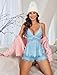 Avidlove Womens Sweetness Cami Set Lace Camisole Lingerie Nightwear Sexy Pajamas Lounge Sets (L, Blue)
