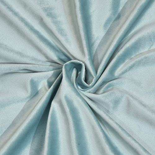 Image of High Sofa Quality Velvet Grommet Room Darkening Eyelet Door Solid Curtains for Living Room /Bedroom - Set of 2 Pieces - (7 Feet, Aqua Blue)