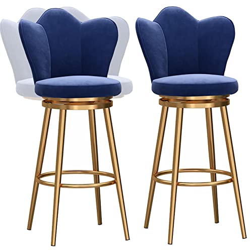 Tabourets de comptoir modernes velours et pieds métal robustes - 2