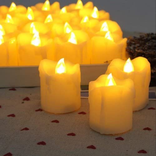 Image of One94Store Tea Light 7 CM LED Plastic Candles Ultra Bright Yellow Diya Light Flameless & Smokeless for Home Decoration Candles (Yellow Color, Set of 1 pcs)