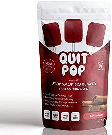 QuitPop/Natural Stop Smoking Remedy & Quit Smoking Solution to Help Reduce Cravings & Replace Smoking/Safe & Easy Way to Quit (5 in 1 Pack, Cinnamon)