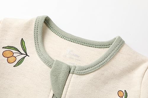 Image of O2Baby Baby Boys Girls Organic Cotton Zip-Front Sleeper Pajamas, Footed Sleep 'n Play
