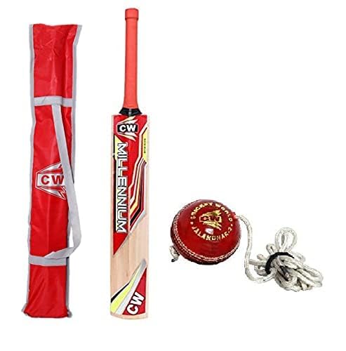 CW PACE Cricket Combo Set Kashmir Willow Cricket Bat SH with Hanging Ball for Practice-image-13
