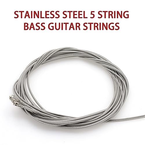 image for CashBeat Stainless Steel 5 String Bass Guitar Strings, Electric Bass 5