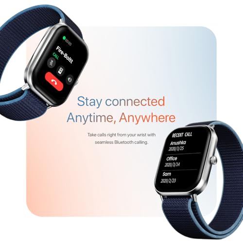 Image of Fire-Boltt Ninja Call Pro Max Nyluxe Smart Watch 2.01″ with Bluetooth Calling, Voice Assistance, SpO2 & Heart Rate Monitor, 120+ Sports Modes, IP67 Waterproof, Smart Watch for Men & Women - Cyan