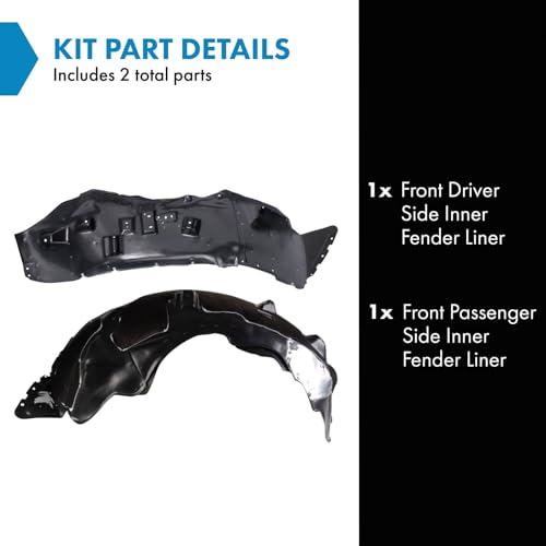 Image of TRQ Front Inner Fender Liner Set Compatible with 2018 Ford Expedition FO1248185 FO1249185