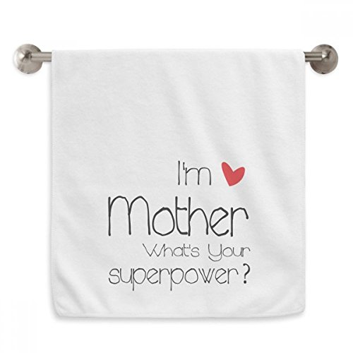 Serviette de toilette moelleuse Je suis une mère avec motif couronne blanc 13x29 pouces - 2