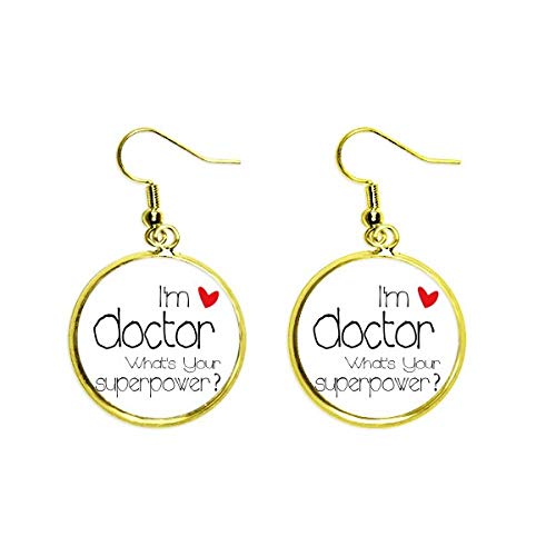 Pendientes médicos dorados como regalo de graduación para doctoras y médicas