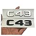 PGBNLPPETW 3D ABS Chrome Black C 43 Logo C43 Emblem Letters Car Trunk Badge Decal Fit for Mercedes Benz AMG W204 W205 Sticker Accessories(Glossy Black)