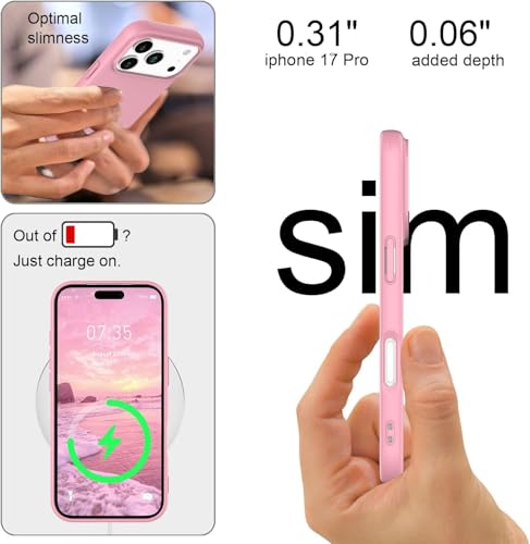 Image of Back Cover Compatible with iPhone 17 Pro Max Case Liquid Silicone Full Protection Shock Proof Back Cover for iPhone 17 Pro Max (Pink)