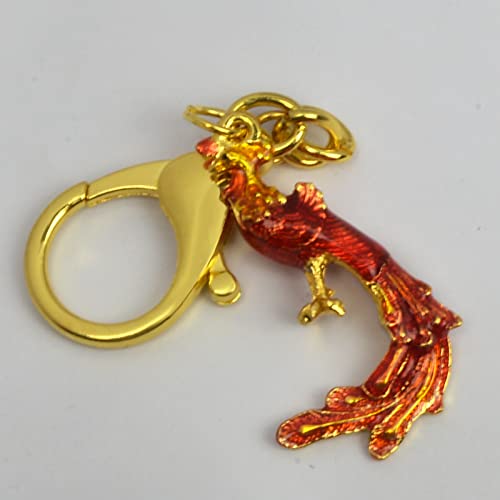 Juanxian Feng Shui Rising Phoenix Keychain Flaming Fire Bird Rising Fantasy Keychain, 4.2 x 0.98 - Image 4