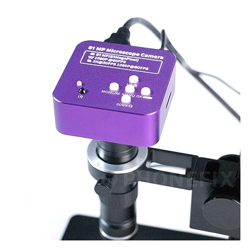 Cámara para microscopio industrial 4K con zoom 130x y luz LED 3