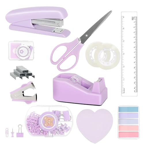 Accessoires pour l'école avec trombones et distributeur de ruban