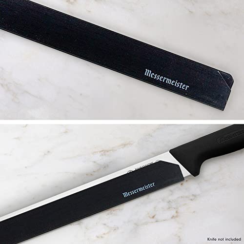 Messermeister 12” Slicer Edge-Guard, Black - Fashionable & Functional Knife Protector For Carving & Slim-Blade Knives - 2 Blade Entry Notches - 12.5” X 0.9375” #TOP3