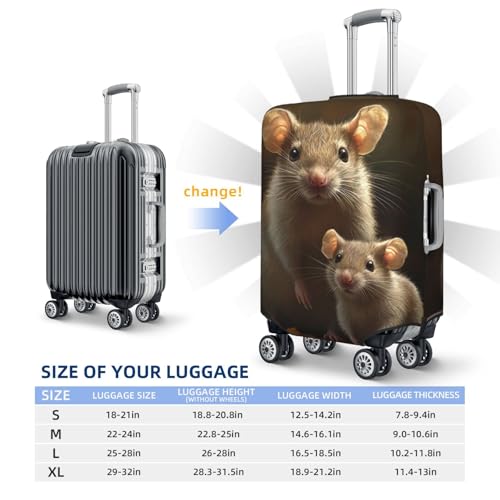 Luggage Cover Elastic Suitcase Cover Protector Mother and child rats Luggage Covers Travel Suitcase Covers Carry On Luggage Sleeve Suitcase Baggage Cover for Adult Travel2