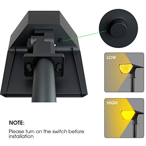 Biling Solar Spotlights Outdoor, 2-in-1 Solar Landscape Lights 12 LED Bulbs Solar Powered Lights IP67 Waterproof Adjustable Wall Light for Patio Pathway Yard Garden Driveway Pool - Warm White(4 Pack)