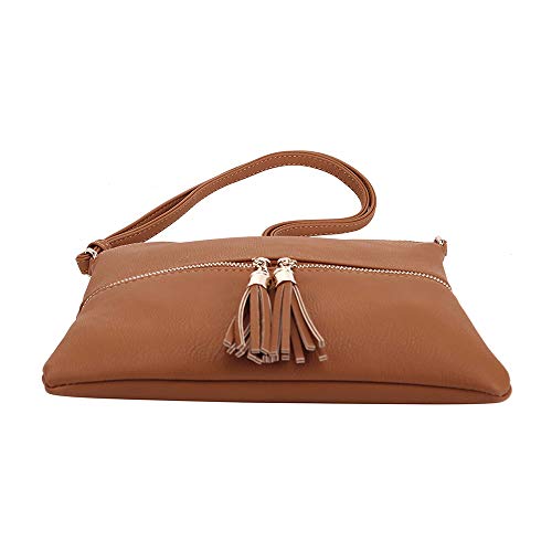 Image of SG SUGU Lightweight Medium Crossbody Bag Shoulder Bag with Tassel and Zipper Pocket