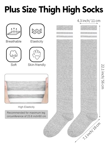 Image of Apoway 6 Pairs Plus Size Thigh High Socks Warm Thigh High Stockings Over the Knee Socks for Women, L-XXL