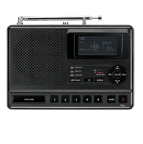 Sangean CL-100 NOAA, S.A.M.E and Public Alert Certified Weather Alert Table-Top Radio with AM/FM-RBDS, and EEPROM Back Up for Preset Stations