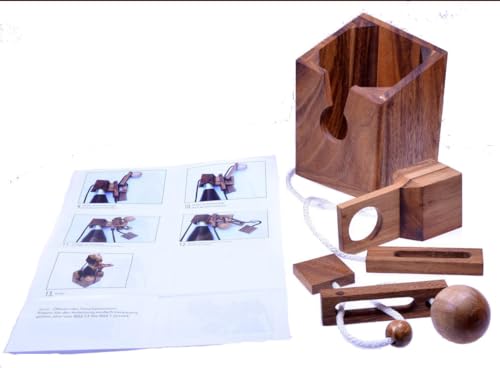 Foto von LOGOPLAY FlaschenTresor - Schnurpuzzle - Denkspiel - Knobelspiel - Geduldspiel - Logikspiel aus edlem Holz