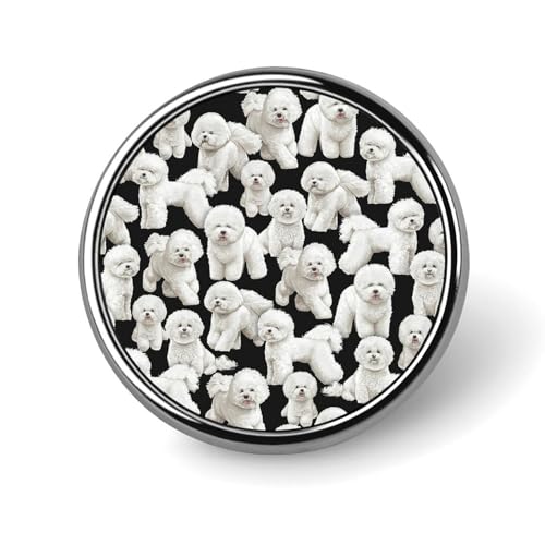 バッジ 円形 徽章 ビション・フリーゼ 犬柄 アニメ 缶バッジ 胸章 ピンバッチ ボタンブローチ 25mm おしゃれ ネクタイピン コレクション バッグ飾 帽子 胸飾り かばん掛け 工芸品 取付簡単 男女兼用 プレゼント