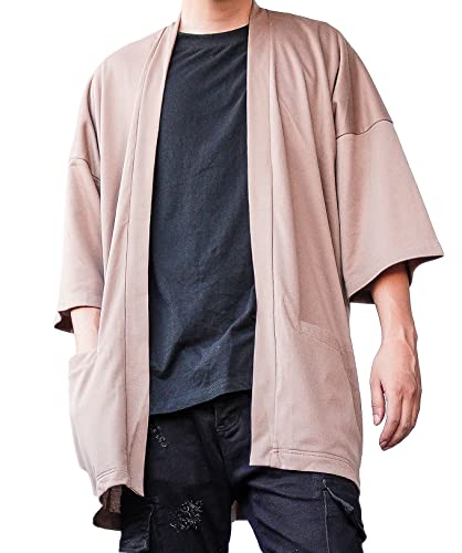 Image of Men's Long Oversized Kimono Cardigan Noragi Japan Jacket Haori Man Yukata Coat