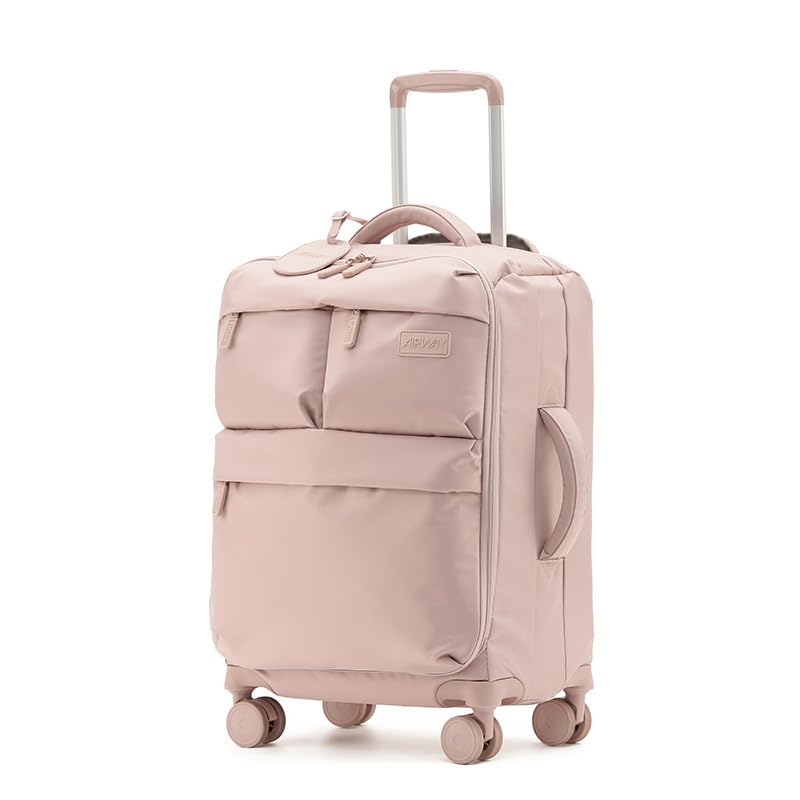 Suitcase Simple Fabric Suitcase Suitcase 24-inch 20-inch Boarding Case Silent Universal Wheel Trolley Case Suitcases Large(Pink,24IN)