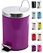 MSV Kosz na śmieci "Violett" kosz na śmieci z pedałem – 3 litry – z wyjmowanym wewnętrznym koszem