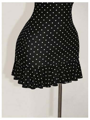 Floerns Women's Plus Size Polka Dots Mini Dress Halter Neck Open Back Vintage Dresses4