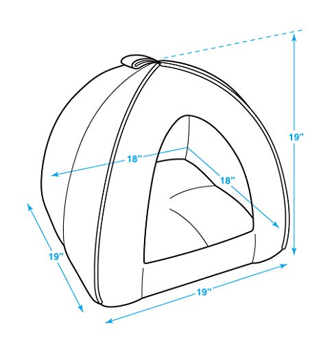 Image of Best Pet Supplies Cat Bed for Indoor Cat, Domed Tent House with Removable Pillow, Covered Cat Cave for Small Dog, Puppies and All Breeds of Cats - Navy, 19 x 19 x H:19 inch