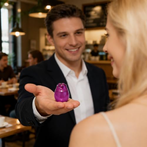 Encendedor en forma de rosa con llama ajustable y recargable miniatura 2