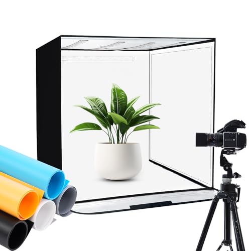 Caja De Luz Fotográfica Sunowl De 60cm – 126 LEDs, 6 Fondos De Colores PVC, Luz Blanca Y Difusor, Plegable, Para Fotografía De Productos, Joyas, Artesanía, Y Más