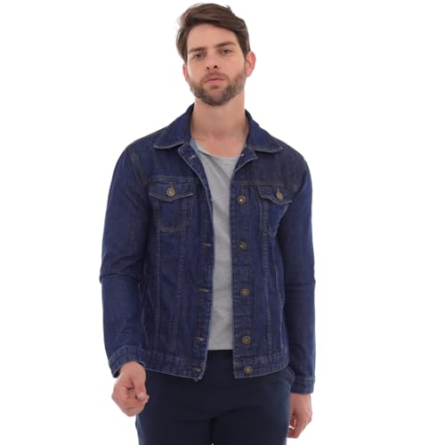 Pthirillo, Jaqueta Masculina Jeans Escuro (BR, Alfa, PP, Regular, Regular, AZUL)