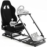 Marada Racing Simulator Cockpit Black Seat Stand Switching Gear Lever Removable fit for Logitech G27 G29 G920 G923,Thrustmaster T300RS, Racing Wheel Stand Sim Cockpit No Wheel Pedal Shift