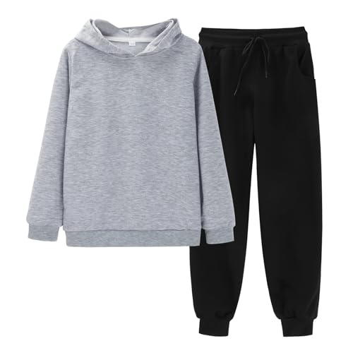 Girls Boys 2 Piece Tracksuit Jogging Outfits Set Hooded Sweatshirt and Jogger Sweatpants Clothing Sets Toddler Kid Sweatsuit