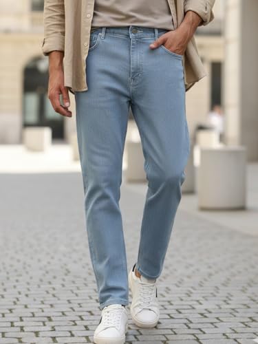 Image of Urbano Fashion Men's Straight Fit Washed Jeans Stretchable