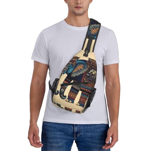 Mochila Crossbody Aztec Elephant Slim Ligera Negra miniatura 7