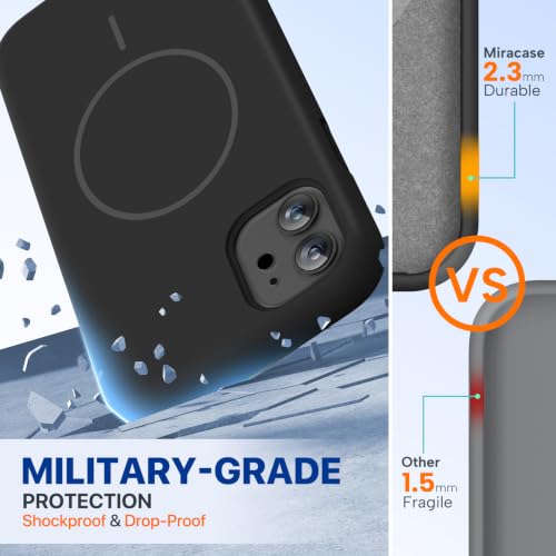 Image of Miracase Silicone & Magnetic for iPhone 11 Phone Case, Dark Black