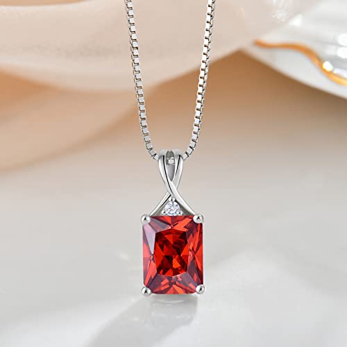 Fahonie 925 Sterling Silver Birthstone Necklace Jewelry Gift for Women Sister Wife Girlfriend Her4