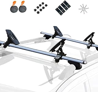 ASMSW 165 LB Kayak Roof Rack Saddles Universal Canoe Boat Carrier 4PCS Black, includes 2×Tie down Straps Top Mounted on Car SUV Crossbar Fit in Width Less than 4.3inch (11cm)